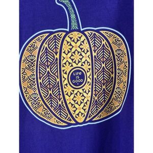 New Life Is Good Pumpkin‎ Mandala Halloween Shirt Womens 3X Purple 100% Cotton